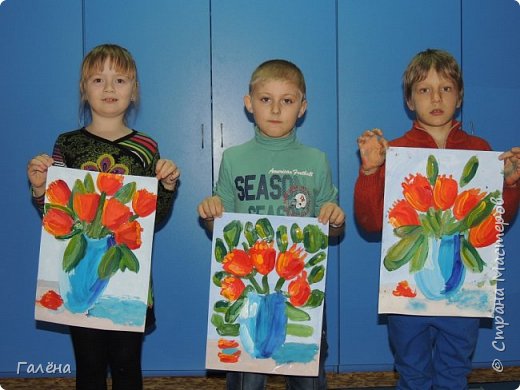 А это свои работы демонстрируют Камилла( 1 класс), Егор( 7 лет) и Андрей( 7 лет). (фото 15)