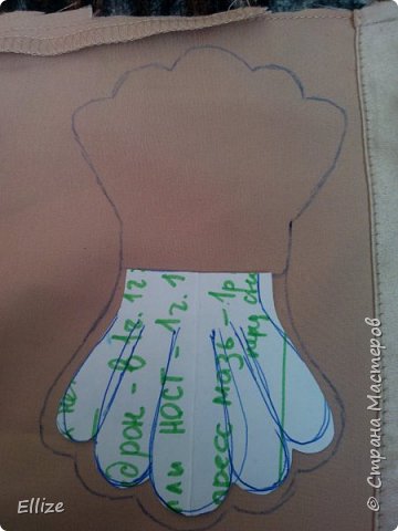 На бумаге рисуем ракушку подходящего размера, это будущая подушка. Тематика-то у меня морская.
У кого совсем плохо с рисованием, можно найти в интернете фотки ракушки и вырезать.
Прикладываем выкройку к ткани и вырезаем, не забудьте про припуски на швы.
(фото 15)