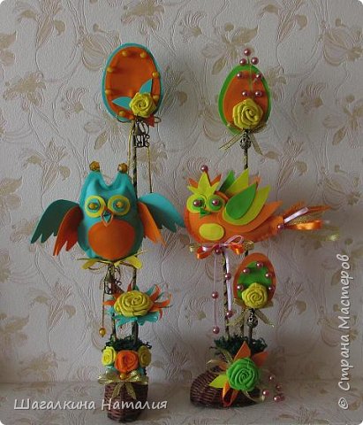 Всем добрый день!!! Хотелось написать:"Птички, яички, цветочки..", ну да ладно каждый увидит то, что хочет.  Видимо приближение Пасхи даёт о себе знать. Целый день вчера ничего не делала, а к вечеру созрела на птичек (фото 1)