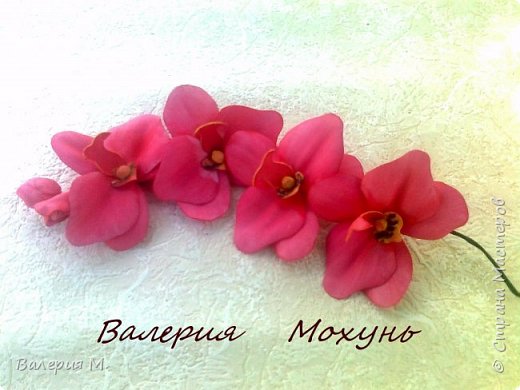 Орхидейка. Все цветочки тонировала сухой пастелью, так как сам фом не очень ярких оттенков. то с помощью художественной пастели можно добиться естественных оттенков (фото 75)
