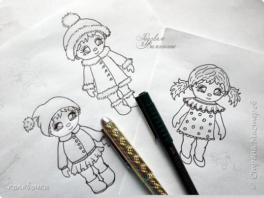 Моя серия деток-конфеток )) Все рисунки - моя фантазия,не срисованные ( кроме "игрушки новогодние".Где-то подобное видела и то пропустила через себя,переосмыслила и нарисовала по своему)
Ну а эти девчёнки - мне хотелось сделать серию девочек - зима,весна,лето и осень. (фото 10)