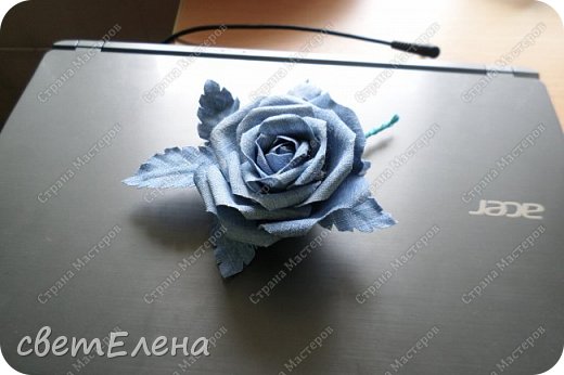 Розочка. милая, голубая. джинс. (фото 1)