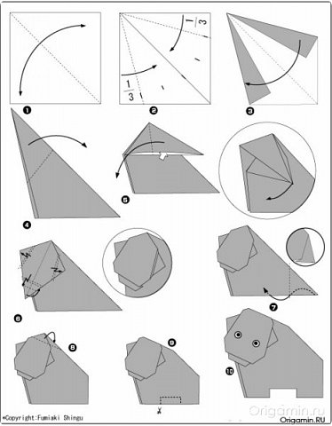 А это инструкция по сборке оригами-бегемота (взята с сайта http://origamin.ru/begemot-144/). Вы тоже можете сделать свое стадо. (фото 4)