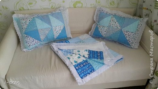 Лоскутные подушки и плед огромный, 2,2 х 2,3. (фото 12)