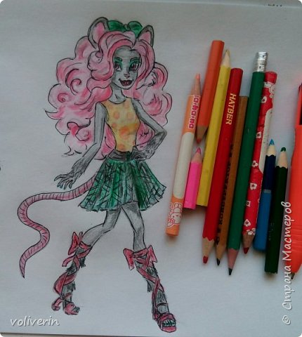 30 кукол Монстер Хай (Monster High) нарисованных ручками и цветными карандашами (фото 23)