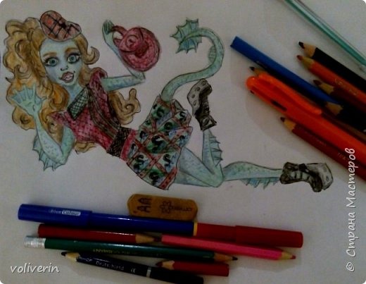 30 кукол Монстер Хай (Monster High) нарисованных ручками и цветными карандашами (фото 12)