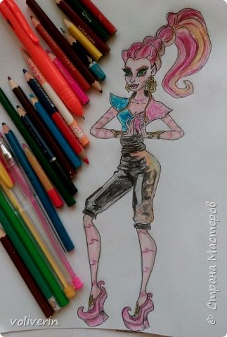 30 кукол Монстер Хай (Monster High) нарисованных ручками и цветными карандашами (фото 11)