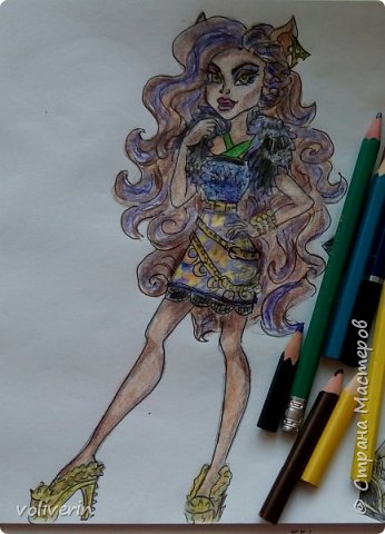 30 кукол Монстер Хай (Monster High) нарисованных ручками и цветными карандашами (фото 8)