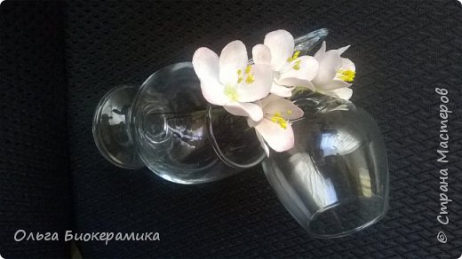 Шпильки для волос из холодного фарфора "Яблоневый цвет" (фото 5)