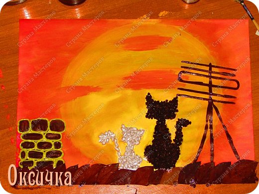 Контуром доделала трубу. Крышу сделала из сухих листиков и нарисовала антенну. (фото 8)