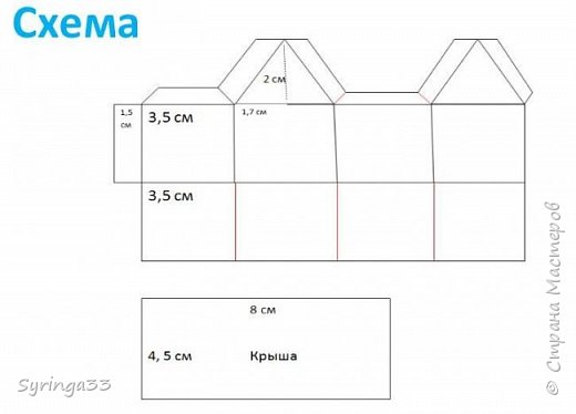 На картоне чертим схему для домика (фото 2)