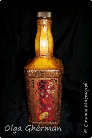 Бутылки интерьерные, декоративные. Роспись бутылок. (фото 43)