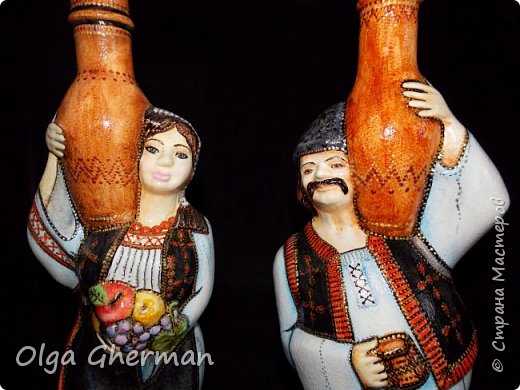 Бутылки интерьерные, декоративные. Роспись бутылок. (фото 15)