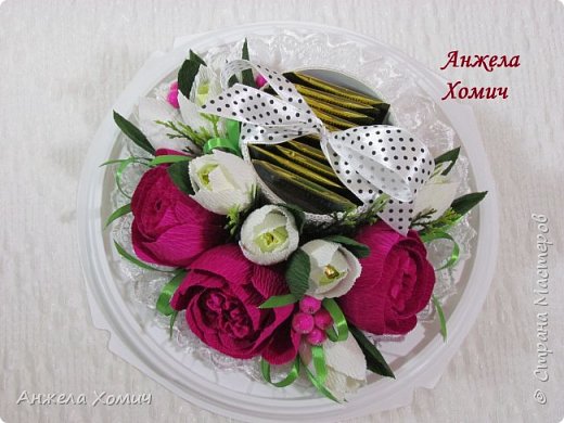 Еще один "тортик". Это мой любимый. Чай был не в коробке, поэтому придумала такой вариант. (фото 21)