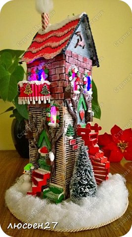 Новогодний домик-светильник (фото 10)