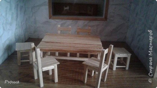 Вот такая мебель у меня получилась в столовую домика, для куколок (фото 1)
