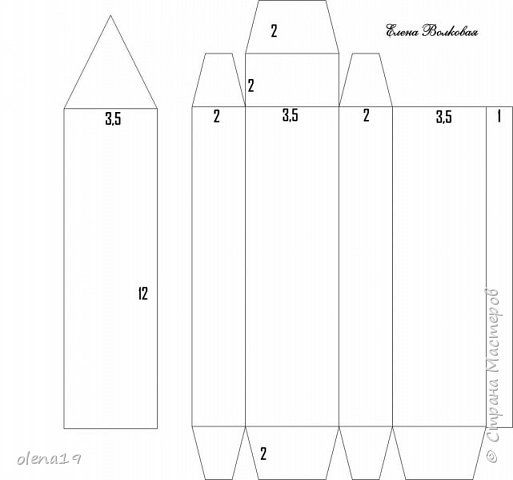 Шаблон коробочки. Размеры указаны в см, при желании их можно изменить. (фото 7)