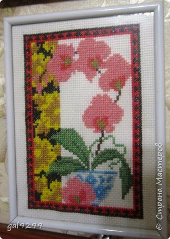 Розовая орхидея. Схема из журнала Cross Stitcher, сентябрь 2014 г.  (фото 15)