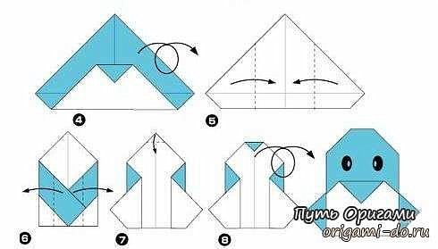 Пингвин делается очень просто. Схема с ресурса " путь оригами". 
Остальные фигурки тоже просты в исполнении. (фото 4)