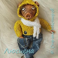 Символ 19 года. Рост 13 см. Смешанная техника.Запекаемая пластика и ткань (фото 10)