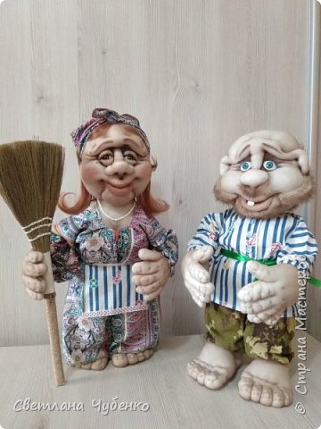 Баба Глаша и дед Мыкола (высота 45 и 40 см) (фото 1)