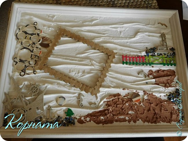 Так все начиналось... Чипборды самодельные, шпаклевка,ткань,клей,краска,типсы из бисера и мозаики,манка,спреи. (фото 2)