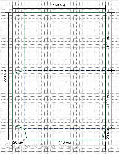 И начинаем работу над 13 страницей снова с магии - превращаем белый прямоугольник 16х22 см в штуку с чертежа. Обозначения те же. (фото 34)