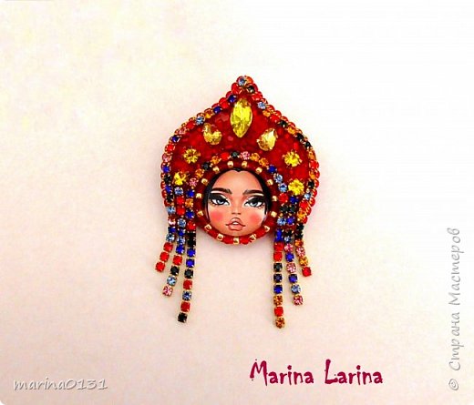 Брошь Матрёшка из бисера. Мастер-класс. / DIY brooch Beaded Matryoshka