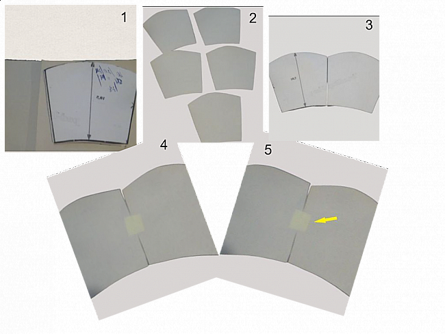 Приступим:
Выкроить необходимое количество деталей из бумаги.
Соединить детали  между собой молярной лентой. (фото 10)