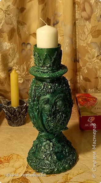 Итак, быть подсвечнику зеленым! Приступаю... (фото 7)