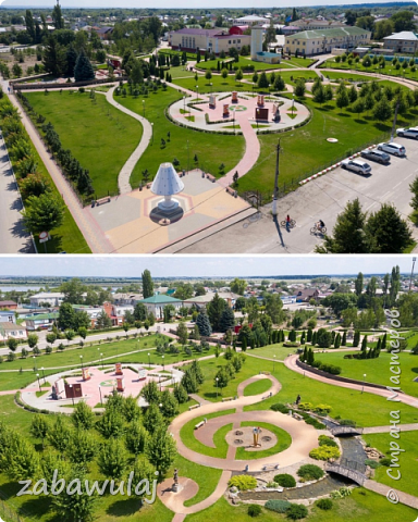 Бывает в жизни и так....ходишь,смотришь.....и не видишь.....а вот с квадрокоптера фото сделаны....где бы вы думали я взяла это фото???? В электронной версии газеты Волгоградской.....это парк имени Новикова....ВОВ.Почетный житель района ....дорожки в форме скрипичного ключа....напротив парка музыкальная школа... Красота рядом)))))) (фото 1)