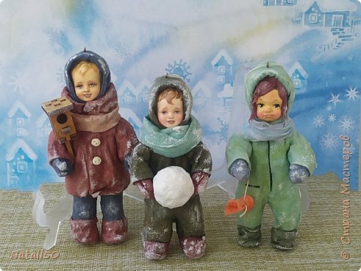 Доброго всем утра!! Давно я не показывала своих куколок. 
Сначала покажу  ватничков, вот такие ребятишки у меня получились.. 