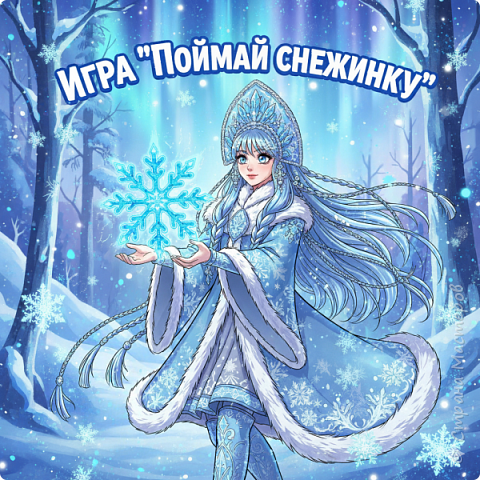 Новогодняя игра "ПОЙМАЙ СНЕЖИНКУ"