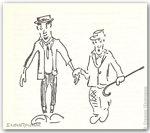 Я также хочу чтобы все увидели еще один из талантов Ю.Никулина , это его картинки. На этой картинке изображен Ю.Никулин со своим партнером по арене М.Шуйдиным. (фото 5)