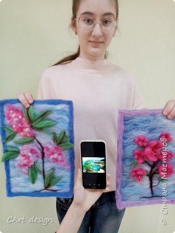 Получается красивый рисунок в технике "Фелтинг" (фото 6)