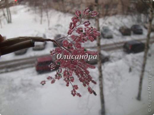 А в Питере сегодня, т.е.  вчера, т.к. уже ночь.... выпал снег...Вот такая весна...23 марта, называется...
*****************************************************
Но , что-то, я не о том... К проводу прикручиваем скотчем получившиеся веточки... Лучше сфотографировать не удалось, т.к. одной рукой не смогла...
 (фото 23)