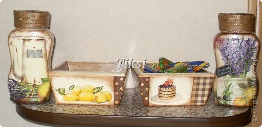 Баночки кофе-какао+2 конфетницы.Баночки из под кофе,деревянные заготовки,3 вида салфеток,рисовая бумага,внутри конфетниц проморенное дерево,патина,лак. (фото 8)