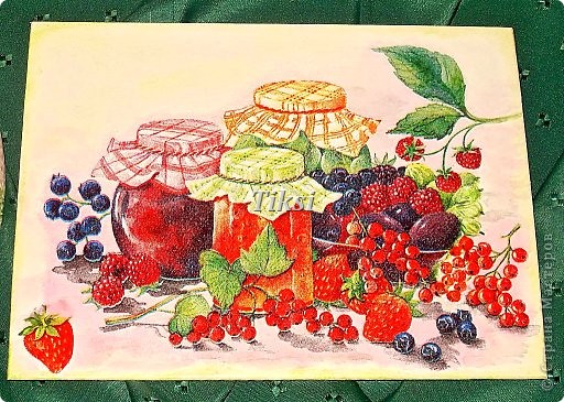 Панно.Деревянная заготовка,грунтовка разведенной белой краской,салфетка,лак,подрисовка,тонировка,лак и гель 3Д. (фото 6)