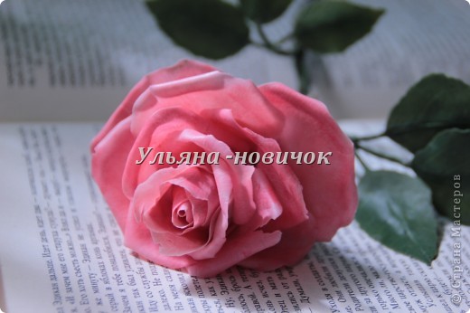 лепестки у меня мягкие, уже довольно долго.. но так-как масса была без пластификатора - тов некоторых местах чуть порвалась.. обкатывала уже массой с пластификатором - по этому со стеблем ничего))) (фото 7)