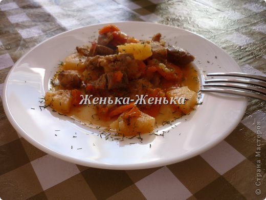 Свинина тушеная с ананасом, помидором, морковью, луком, болгарским перцем, на сковороде! (фото 16)